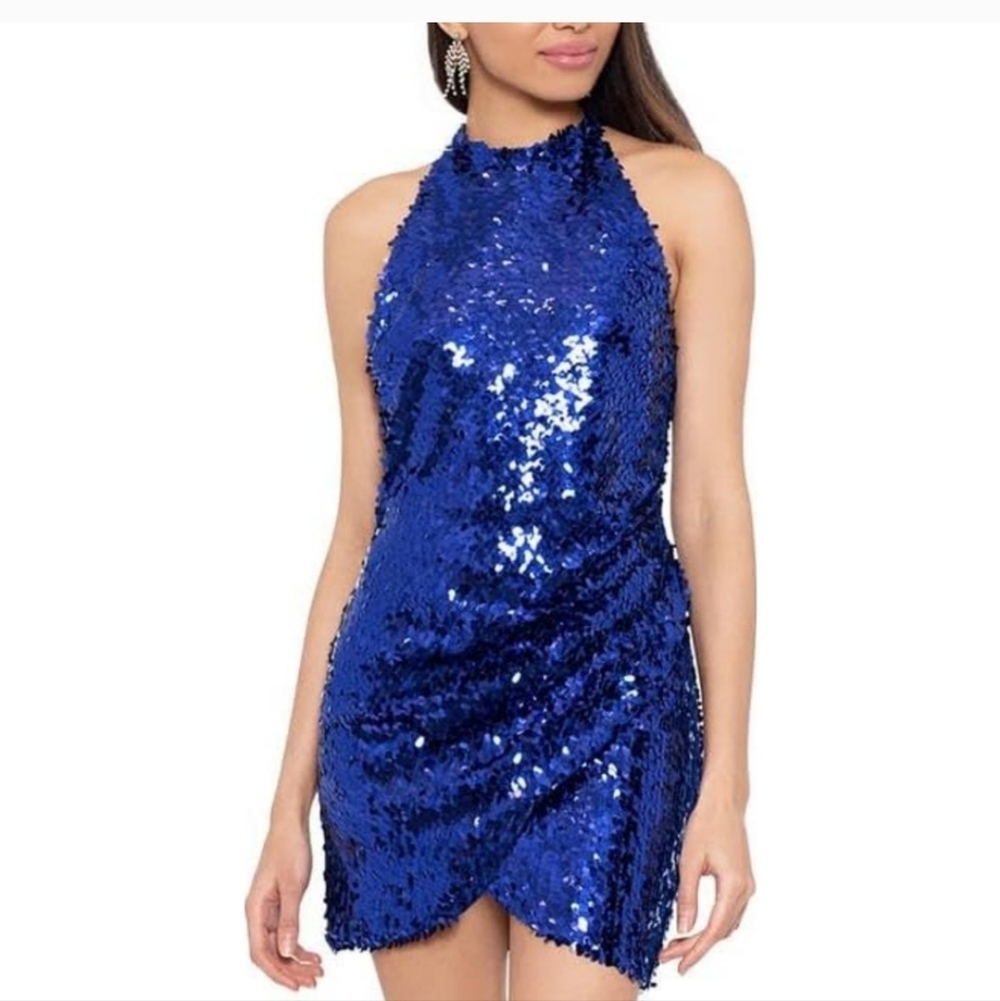 Blondie Nites Royal Blue Sequin Dress
